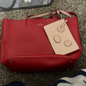 Kate Spade Red and Pig Tote